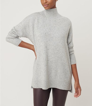 Flecked Hi-Lo Tunic Sweater | LOFT