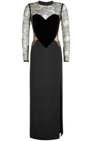 Floor-Length Gown with Velvet and Lace Gr. FR 36