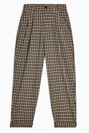 Elastic Back Check Trousers | Topshop