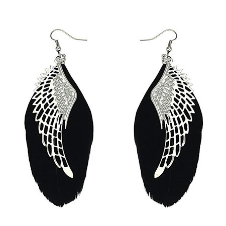 Amazon.com: Clearance! Bohemian Angel Metal Wing Handmade Vintage Tribal Feather Long Drop Dangle Earrings For Women (Red, Alloy): Jewelry