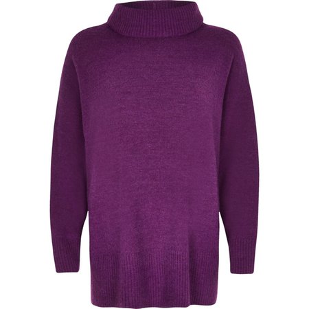 Purple oversized roll neck jumper - Jumpers - Knitwear - women