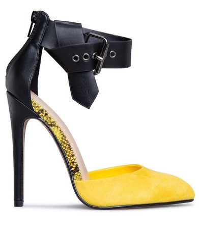 black & yellow heel