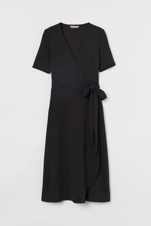 Jersey Wrap Dress - Black