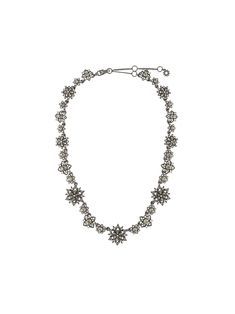 Marchesa Notte crystal-flower necklace - Black