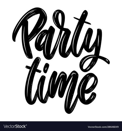 Party time lettering phrase isolated on white Vector Image