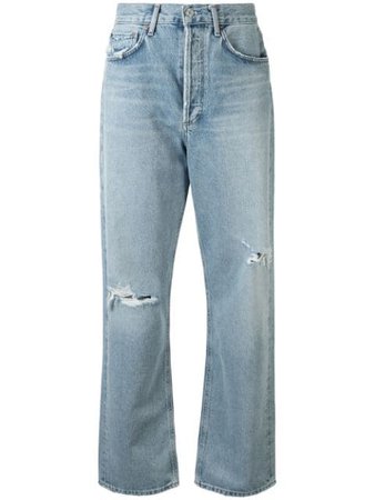AGOLDE Captured Distressed straight-leg Jeans - Farfetch