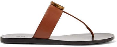 Marmont Logo-embellished Leather Sandals - Brown