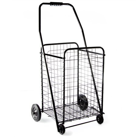 Folding Shopping Cart Jumbo Size Basket with Wheels for Laundry Grocery Travel | Walmart Canada