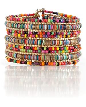 Amazon.com: SPUNKYsoul Bohemian Multi-Colored Sequin Gold Cuff Bracelet Collection: Clothing, Shoes & Jewelry