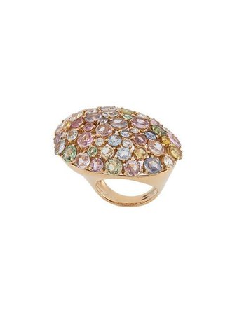 Gavello 18kt rose gold rainbow sapphire ring