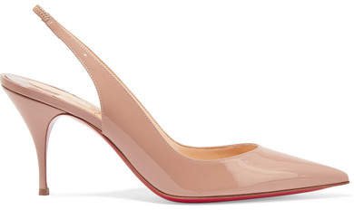 Clare 80 Patent-leather Slingback Pumps - Neutral
