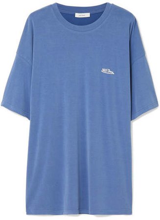 we11done - Oversized Printed Modal-blend Jersey T-shirt - Blue