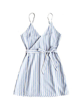 Blue and White Wrap Dress