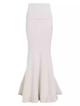 Shop Michael Kors Collection Cashmere Rib-Knit Fishtail Maxi Skirt | Saks Fifth Avenue