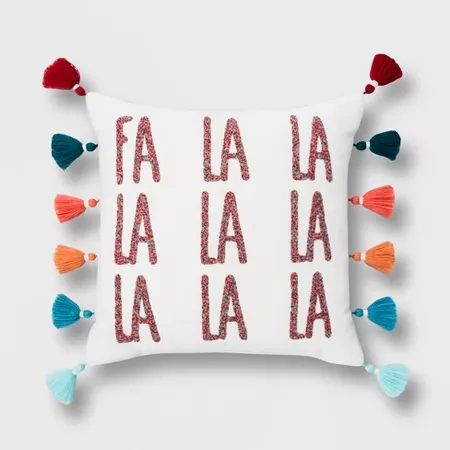 'Fa La La' Square Throw Pillow With Tassels - Opalhouse : Target