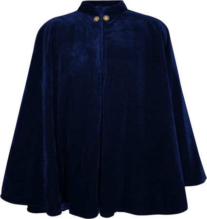 Amazon.com: Velvet Circular Cut Half Cloak Capelet Lined in Satin with Two-Button Clasp Wedding Ren Faire Navy One Size : Clothing, Shoes & Jewelry