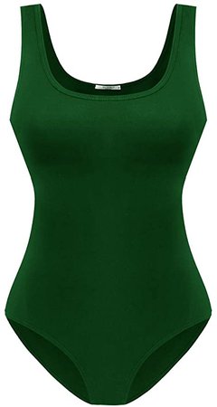 Amazon.com: SUNRO Women's Scoop Neck Top Bodysuit Jumpsuit (Dark Green, Small): Clothing