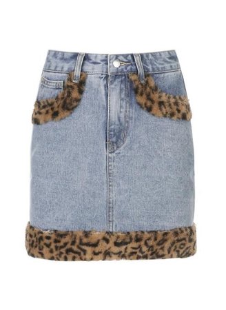 Cheetah / Leopard Denim Skirt