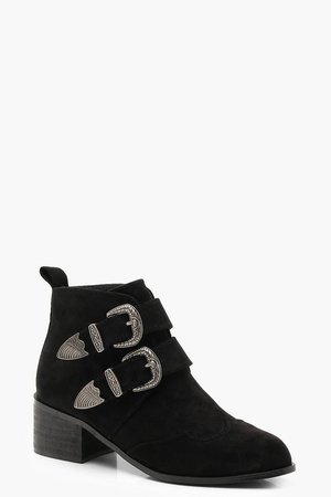 Western Buckle Chelsea Ankle Boots | Boohoo