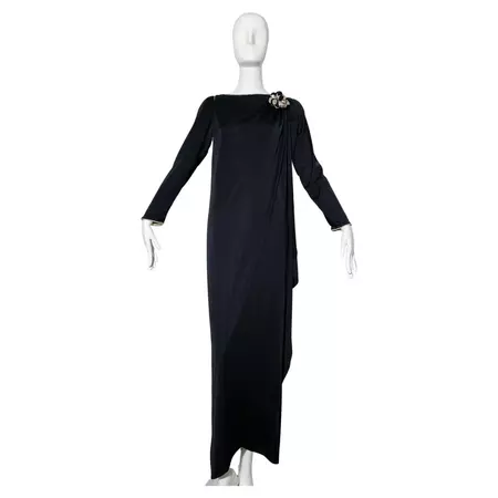 Bill Tice Black Party Gown For Sale at 1stDibs