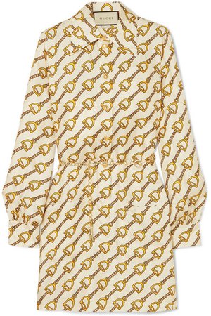 Gucci | Printed silk-twill mini dress | NET-A-PORTER.COM