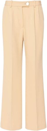 Cropped Wool Flared Trousers