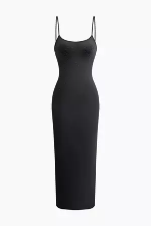 Rhinestone Embellished Slip Maxi Dress – Micas
