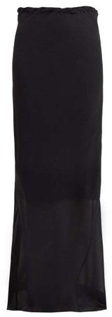 Semi Sheer Silk Maxi Skirt - Womens - Black