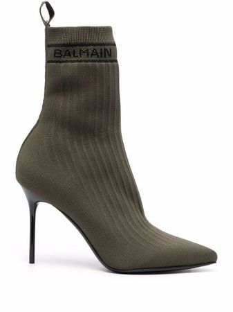 Balmain Skye-knit boots - FARFETCH