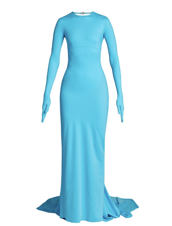 Long Glove-Sleeve Stretch Gown $3,550 |Balenciaga