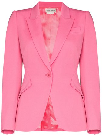 Alexander McQueen single-breasted wool blazer pink 585442QJAAC - Farfetch