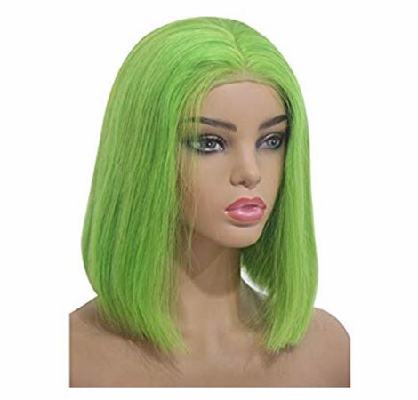 Lime green wig