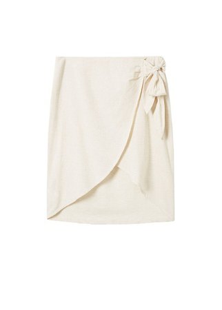 Violeta BY MANGO Linen-blend wrap skirt