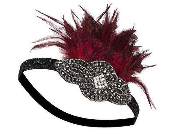 Amazon.com: Vijiv Red 20s Headpiece Vintage 1920s Headband Flapper Great Gatsby: Clothing