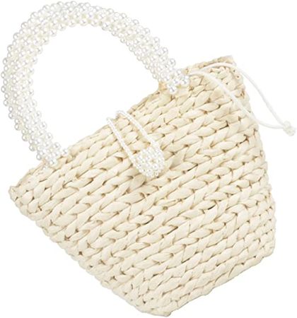 Amazon.com: VALICLUD Woven Straw Bags Straw Tote Bags Straw Beach Bag Straw Handbag Summer Beach Tote Creamy White : Clothing, Shoes & Jewelry