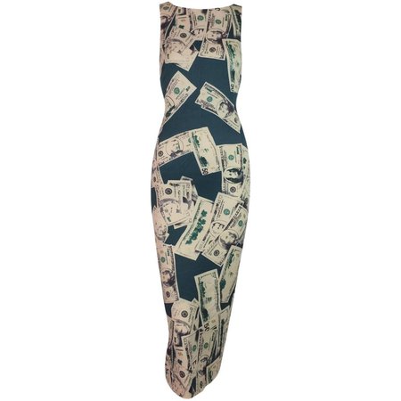 D&G by Dolce and Gabbana Limited Edition $100 Dollar Bills Dress, S / S 2001 For Sale at 1stdibs
