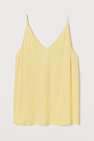 V-neck Camisole Top - Light yellow - Ladies | H&M US