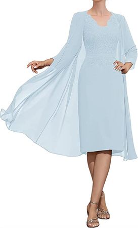 Amazon.com: Mother of The Bride Dresses for Wedding Guest Dress Lace Appliques Short Mother of The Groom Dresses with Jacket Formal Dress : Clothing, Shoes & Jewelry