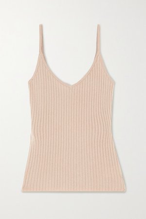 Ribbed Cashmere Tank - Sand