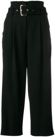 belted wide-leg trousers