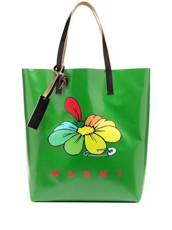 Marni Floral Logo Tote Bag - Farfetch