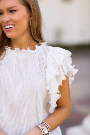 Complete With Pleats Top - White – The Impeccable Pig
