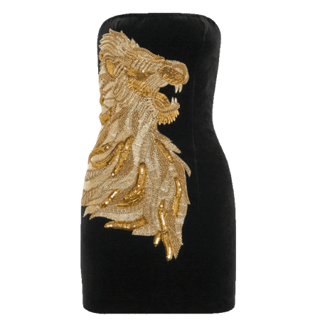 @lollialand- crystal gold embellished lion dress