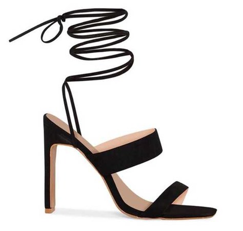 PLT black lace up heels