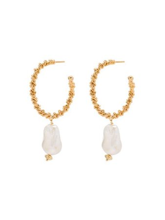 Joanna Laura Constantine gold-plated Pearl Hoop Earrings - Farfetch