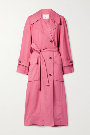 Pink Flou belted double-breasted twill trench coat | 3.1 PHILLIP LIM | NET-A-PORTER