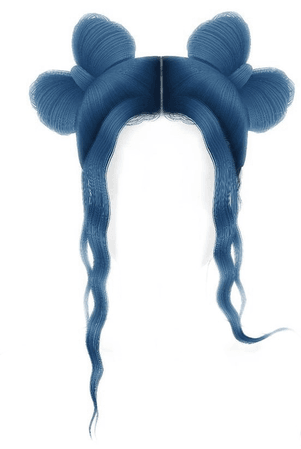 blue hair buns