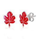 Amazon.com: WithLoveSilver 925 Sterling Silver Cute Enamel Red Maple Leaf Canada Stud Earrings: Jewelry