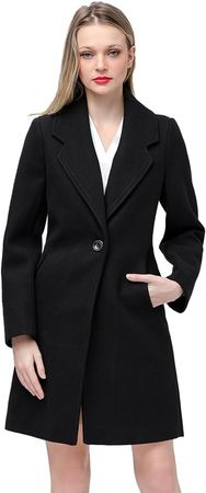 Womens Winter Woolen Trench Coat Lapel Long Jacket Blazer Suit Slim  Overcoat ^