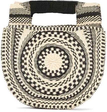 Studio two-tone woven handbag